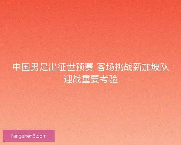中国男足出征世预赛 客场挑战新加坡队迎战重要考验